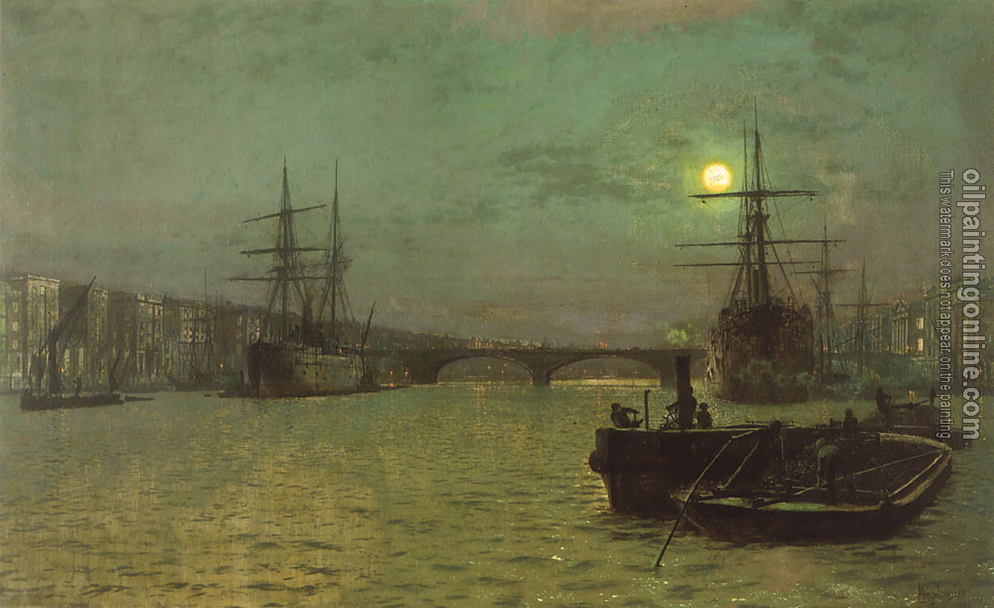 Grimshaw, John Atkinson - London Bridge, Half Tide